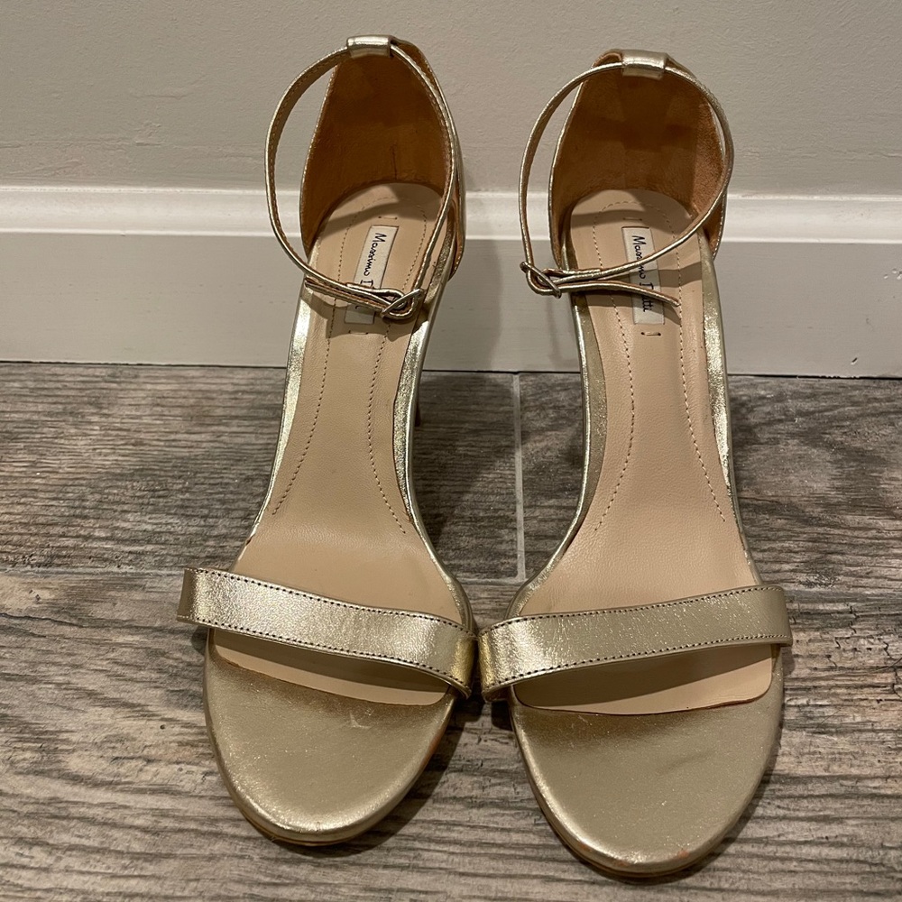 Massimo dutti champagne colored heels size 40